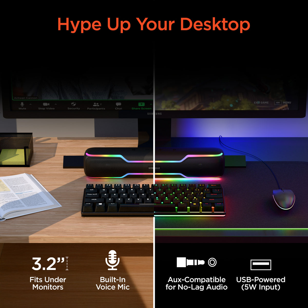 HyperGear HyperBeam 20W LED Wireless Speaker – Gunmetal