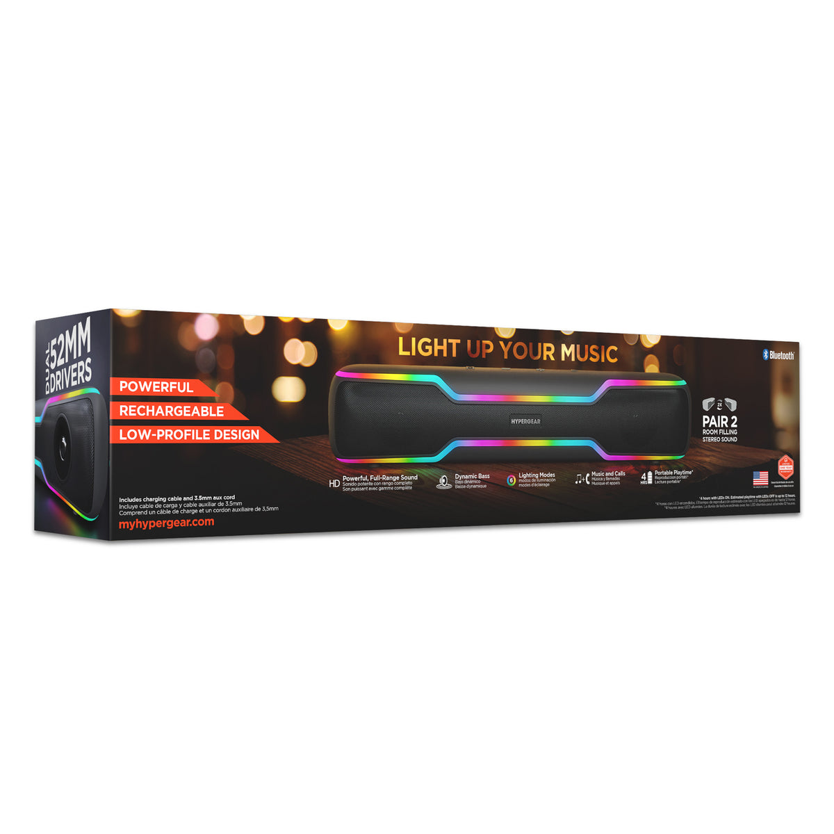 HyperGear HyperBeam 20W LED Wireless Speaker – Gunmetal
