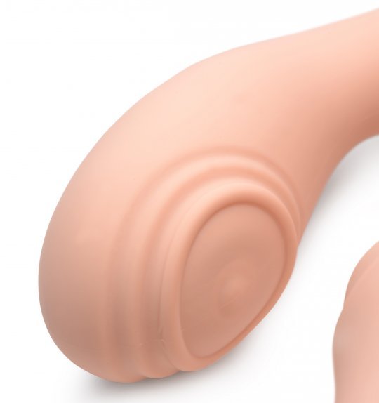 15X U - Pulse Silicone Pulsating and Vibrating Strapless Strap - on with Remote - Blush - US Stores