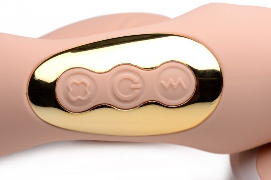 15X U - Pulse Silicone Pulsating and Vibrating Strapless Strap - on with Remote - Blush - US Stores