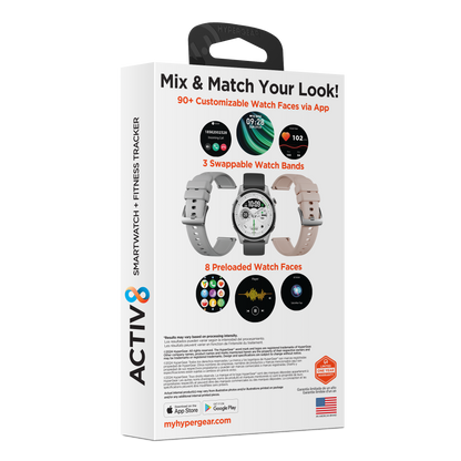 HyperGear Activ8 Smartwatch & Fitness Tracker – Silver