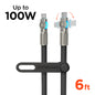 HyperGear Chunky180° 100W USB-C Cable, 6ft – Black