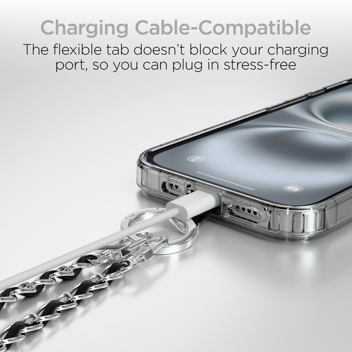HyperGear Universal Crossbody Phone Strap – Silver & Black