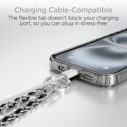 HyperGear Universal Crossbody Phone Strap – Silver & Black