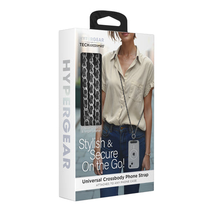 HyperGear Universal Crossbody Phone Strap – Silver & Black