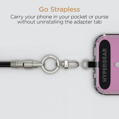 HyperGear 2-in-1 Crossbody Phone Strap & USB-C Charging Cable – Black