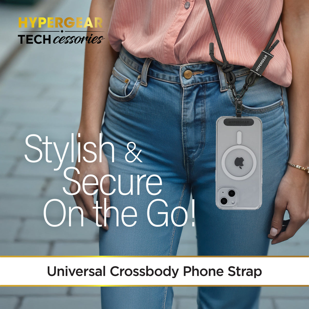 HyperGear Universal Crossbody Phone Strap – Black