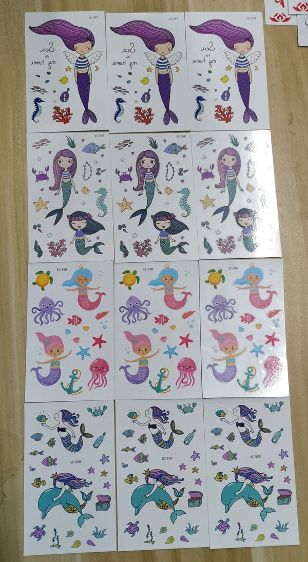 Temporary Tattoos Cartoon Sea Themed For Kids
