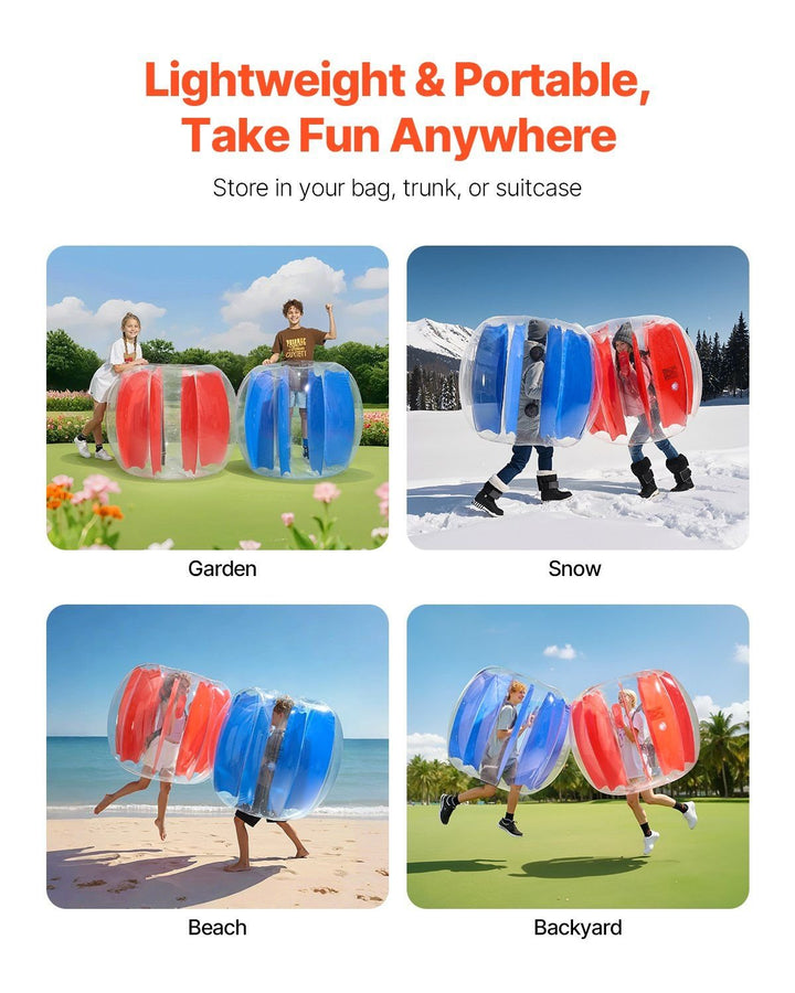 2 - Pack 4FT/1.2M Inflatable Bumper Balls PVC Body Sumo Zorb Ball Outdoor Game - US Stores