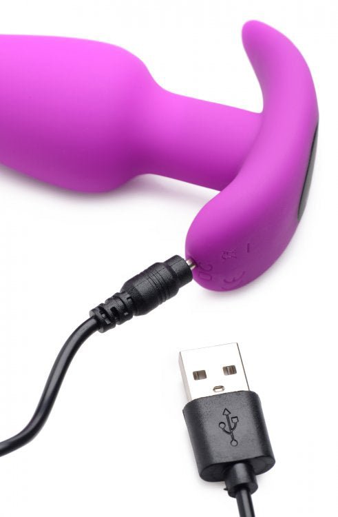 21x Silicone Butt Plug With Remote - Purple - US Stores