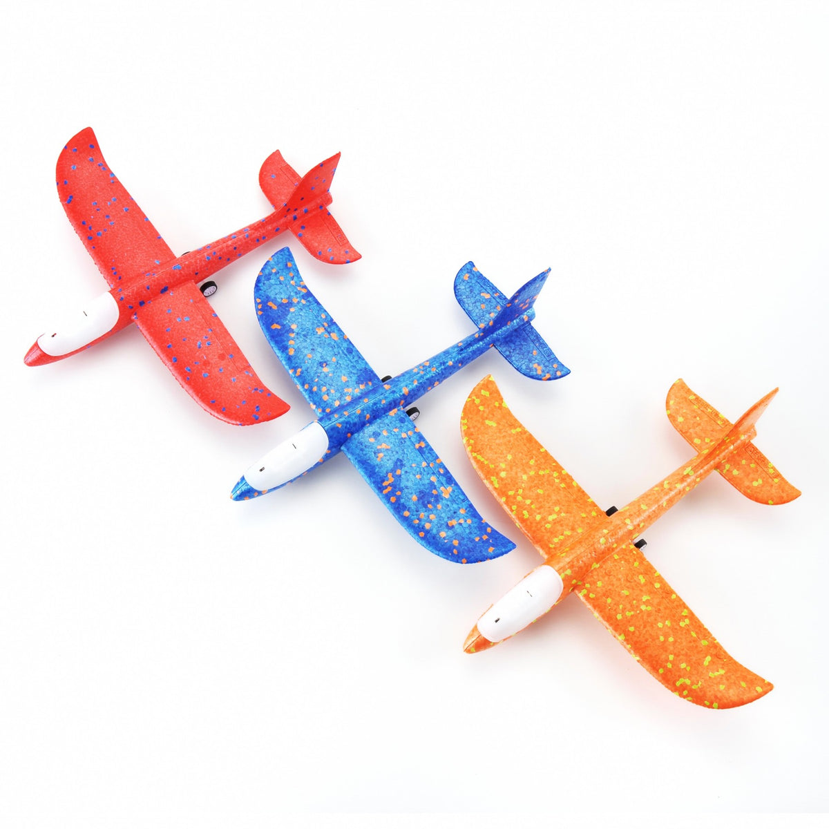 LED Foam Airplane Gliders with Launcher – 3-Pack