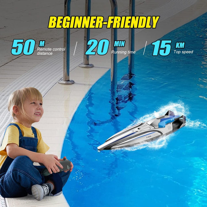 2.4GHz Racing Boats 4DRC S1 Boat Remote Control Boat for Kids Adults 25+ MPH. - US Stores