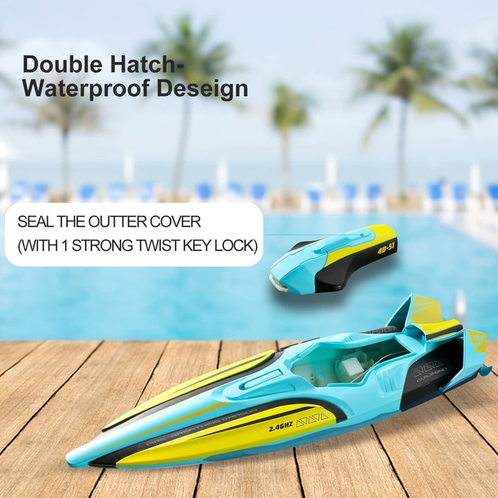 2.4GHz Racing Boats 4DRC S1 Boat Remote Control Boat for Kids Adults 25+ MPH. - US Stores