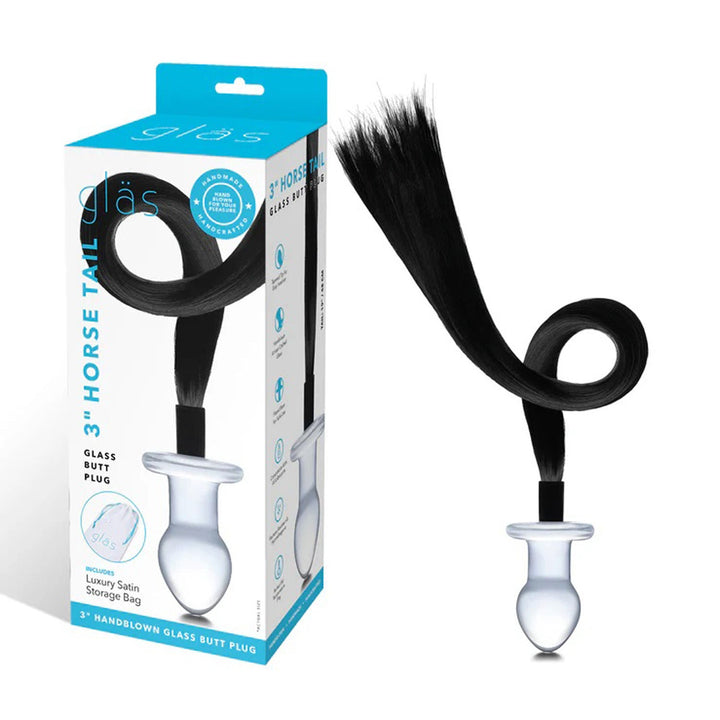 3" Horse Tail Glass Butt Plug - US Stores