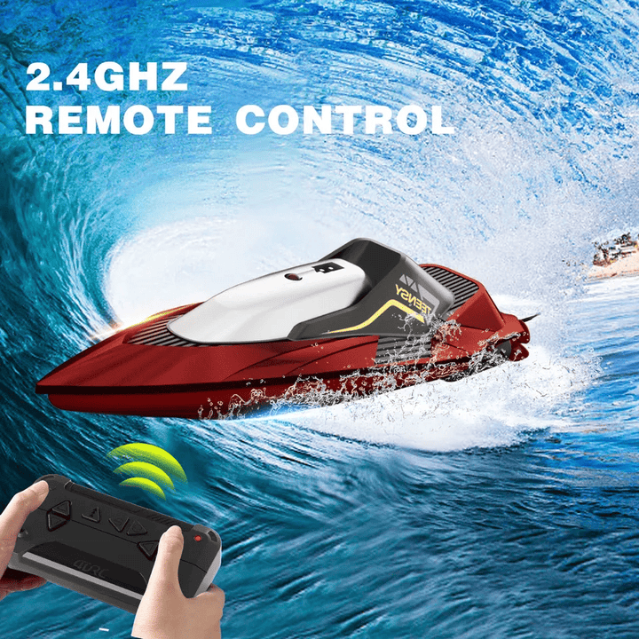 4DRC S5 Fast RC Boat 2.4 GHz 20+ MPH Racing Boats for Pools and Lakes,Remote Control, and Rechargeable Boat Battery for Adults and Kids - US Stores