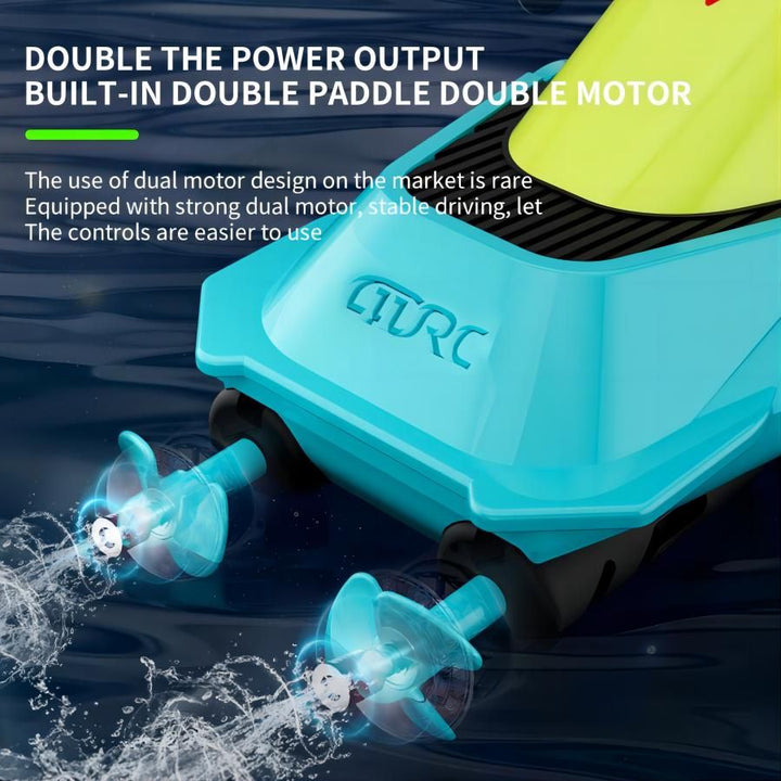 4DRC S5 Fast RC Boat 2.4 GHz 20+ MPH Racing Boats for Pools and Lakes,Remote Control, and Rechargeable Boat Battery for Adults and Kids - US Stores
