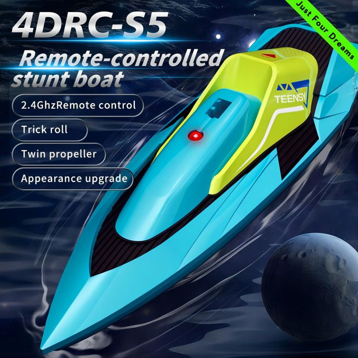 4DRC S5 Fast RC Boat 2.4 GHz 20+ MPH Racing Boats for Pools and Lakes,Remote Control, and Rechargeable Boat Battery for Adults and Kids - US Stores