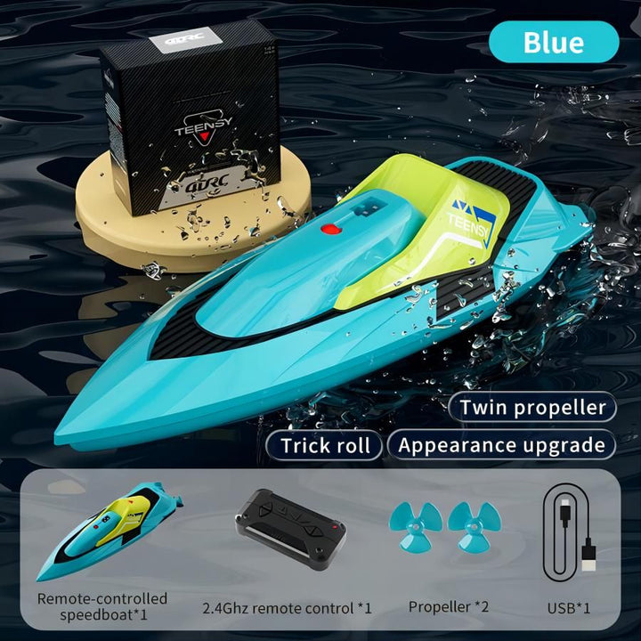 4DRC S5 Fast RC Boat 2.4 GHz 20+ MPH Racing Boats for Pools and Lakes,Remote Control, and Rechargeable Boat Battery for Adults and Kids - US Stores