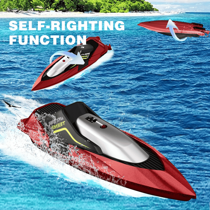 4DRC S5 Fast RC Boat 2.4 GHz 20+ MPH Racing Boats for Pools and Lakes,Remote Control, and Rechargeable Boat Battery for Adults and Kids - US Stores
