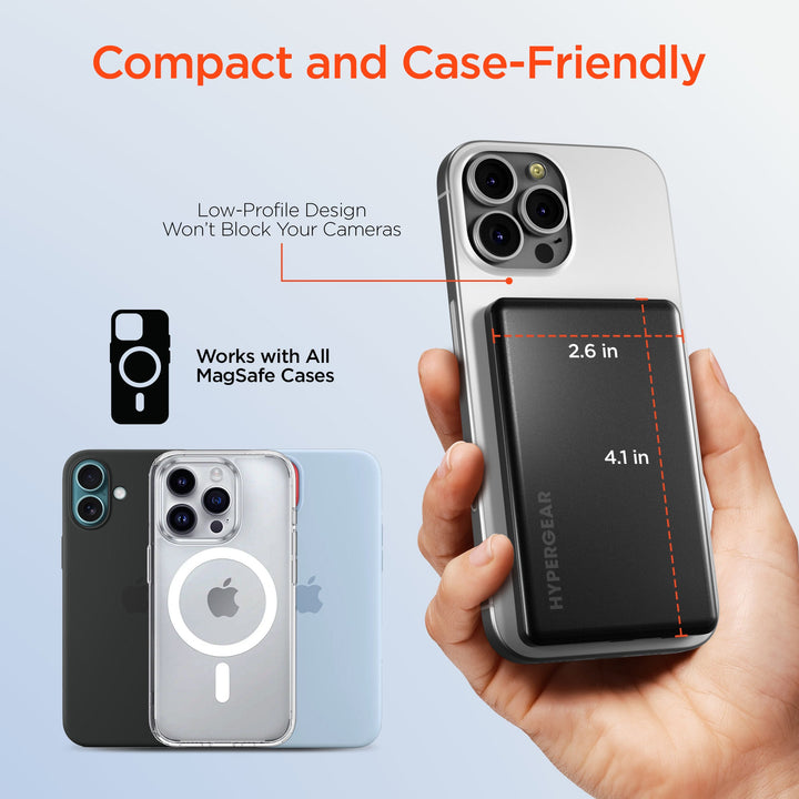 5,000mAh | Power Pack Mag Ultra - Slim Magnetic Wireless Fast Charge Power Bank | Black - US Stores