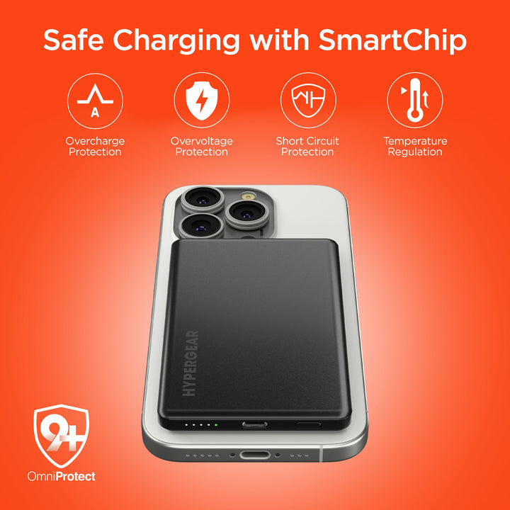 5,000mAh | Power Pack Mag Ultra - Slim Magnetic Wireless Fast Charge Power Bank | Black - US Stores