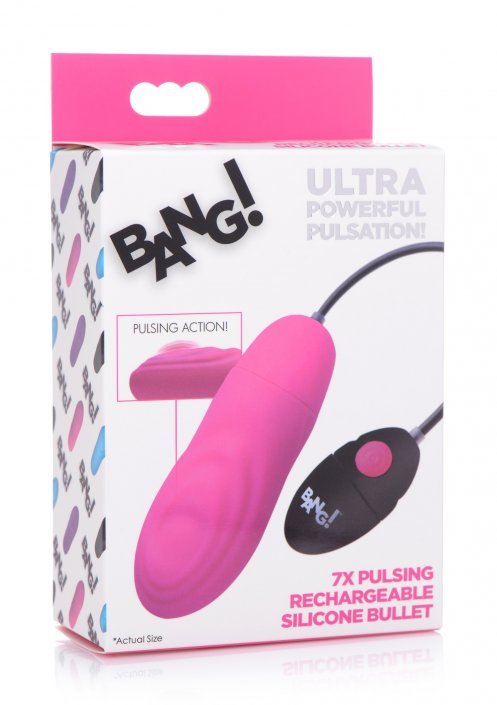 7X Pulsing Rechargeable Silicone Vibrator - Pink - US Stores