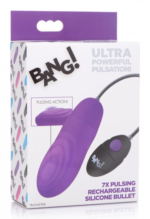 7X Pulsing Rechargeable Silicone Vibrator - Purple - US Stores