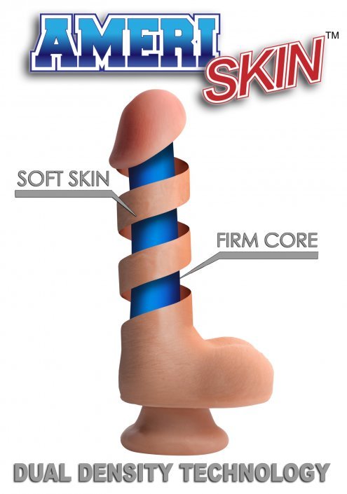 8 Inch Ultra Real Dual Layer Suction Cup Dildo - Medium Skin Tone - US Stores