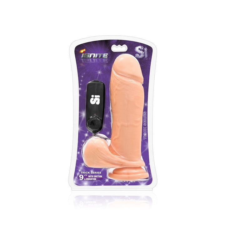 9 Inch Thick Cock W/balls and Egg With Suction - Vanilla - US Stores