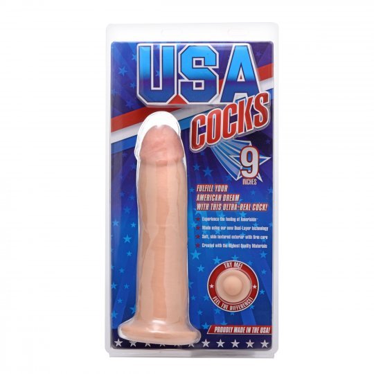 9 Inch Ultra Real Dual Layer Suction Cup Dildo without Balls - US Stores