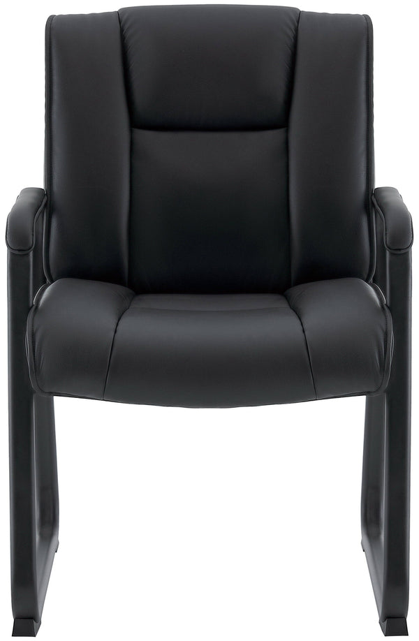 Premium Top Grain, Genuine Leather Waiting Room Chair with Sled Base