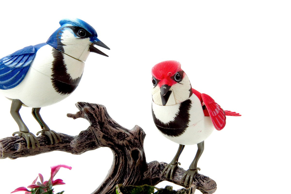 Sound-Activated Singing Blue Jay Birds – Animated Home Decoration