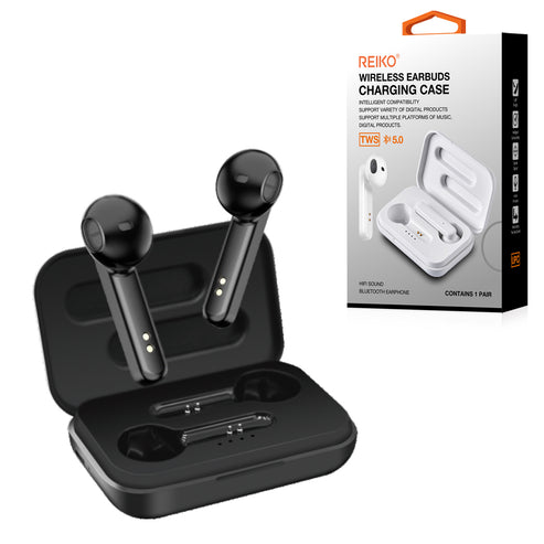 Reiko TWS Wireless Earbuds with Charging Case – Macaron Black