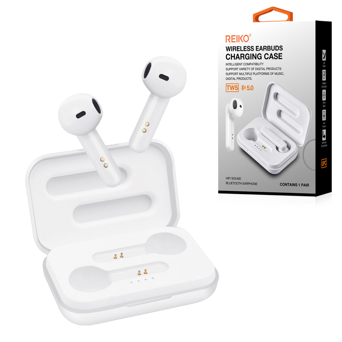 Reiko TWS Wireless Earbuds with Charging Case – Macaron White