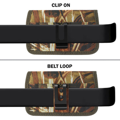 Reiko Compact Horizontal Phone Pouch with Belt Clip – Camouflage, 3.8-Inch