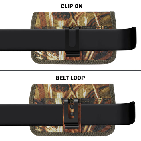 Reiko Compact Horizontal Phone Pouch with Belt Clip – Camouflage, 3.5-Inch