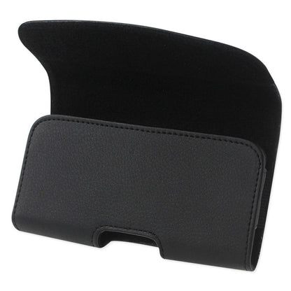 Reiko Horizontal Phone Pouch with Metal Belt Clip – Black, 6.6-Inch