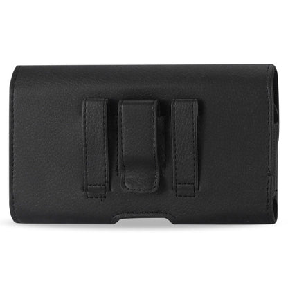 Reiko Horizontal Phone Pouch with Metal Belt Clip – Black, 6.6-Inch