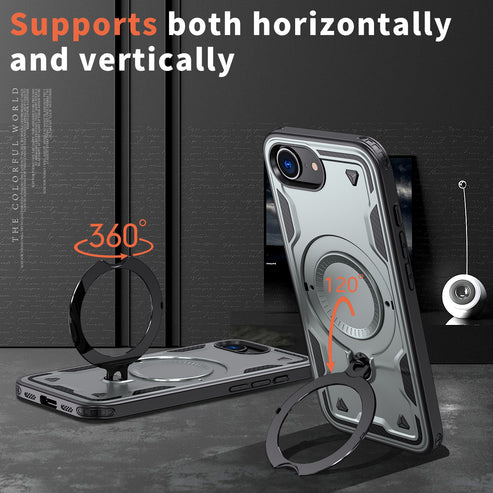 Reiko Magnetic Case with 360° Rotating Stand for iPhone 16e – Navy Blue