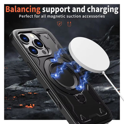 Reiko Magnetic Case with 360° Rotating Stand for iPhone 17 – Black