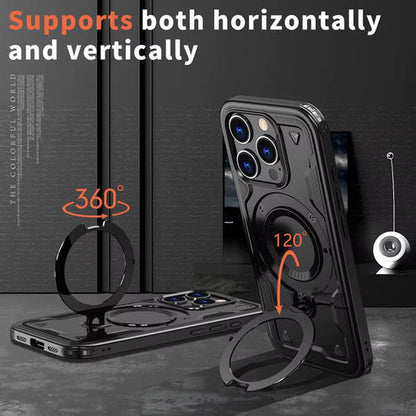 Reiko Magnetic Case with 360° Rotating Stand for iPhone 17 – Black
