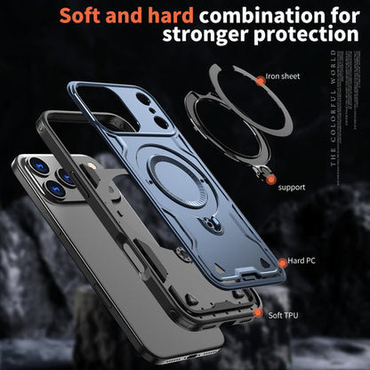 Reiko Magnetic 360° Rotating Stand Case for iPhone 17 Pro Max / 18 Pro Max – Navy Blue