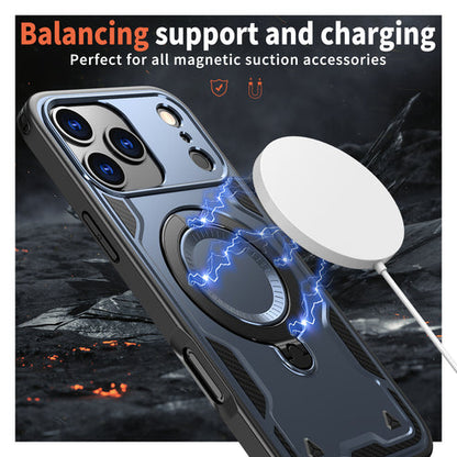 Reiko Magnetic 360° Rotating Stand Case for iPhone 17 Pro Max / 18 Pro Max – Navy Blue