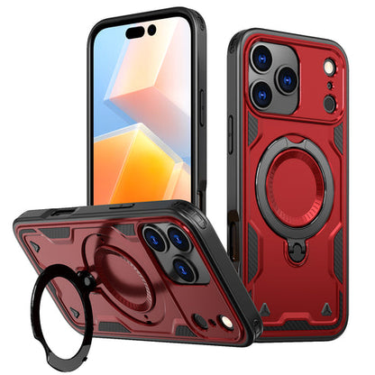 Reiko Magnetic 360° Rotating Stand Case for iPhone 17 Pro Max / 18 Pro Max – Red