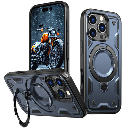 Reiko Magnetic Case with 360° Rotating Stand for iPhone 17 – Navy Blue