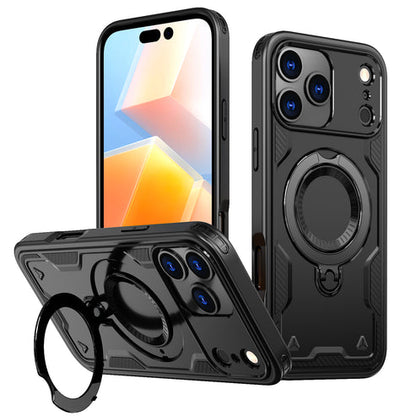 Reiko Magnetic Case with 360° Rotating Stand for iPhone 17 Pro – Black
