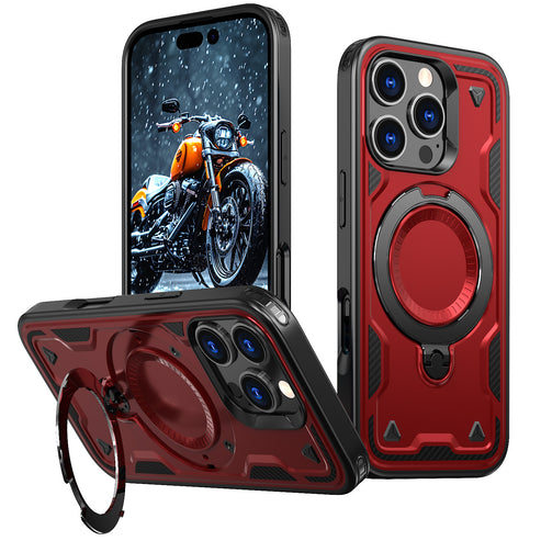 Reiko Magnetic Case with 360° Rotating Stand for iPhone 17 – Red