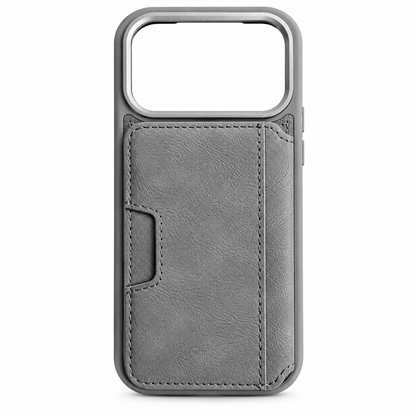 Reiko Wallet Case with Card Slots & Kickstand for iPhone 18 Pro Max – Gray