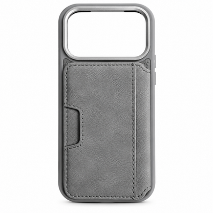 Reiko Wallet Case with Card Slots & Kickstand for iPhone 18 Pro – Gray