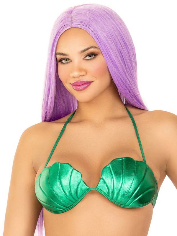Mermaid Shell Bra Top - Small - Green